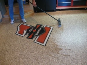 Broom water off Garage Floor